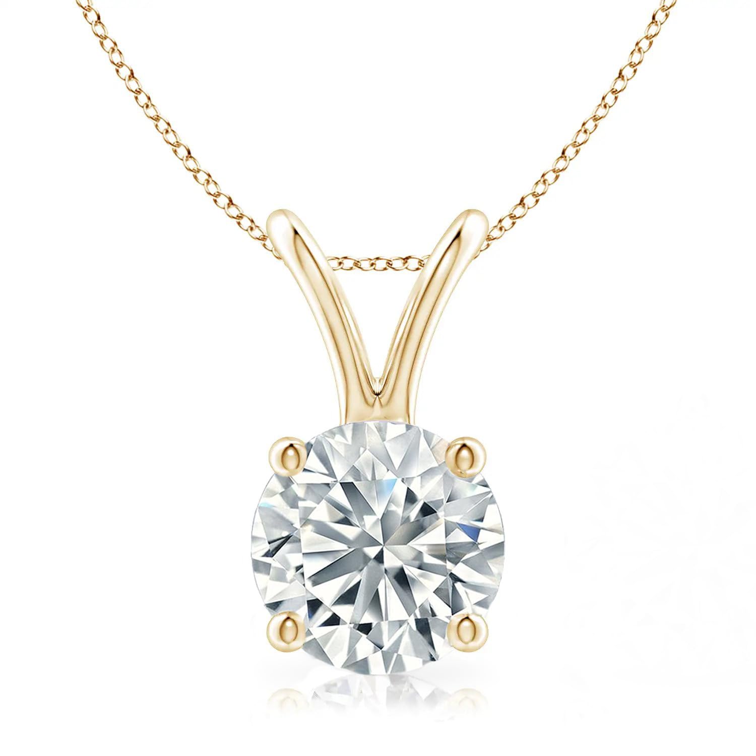 The Diamond Deal .25-1.00 Carat Round Brilliant Solitaire IGI Certifed Lab-Grown Diamond Solitaire Pendant Necklace | 14k Yellow or White or Rose/Pink