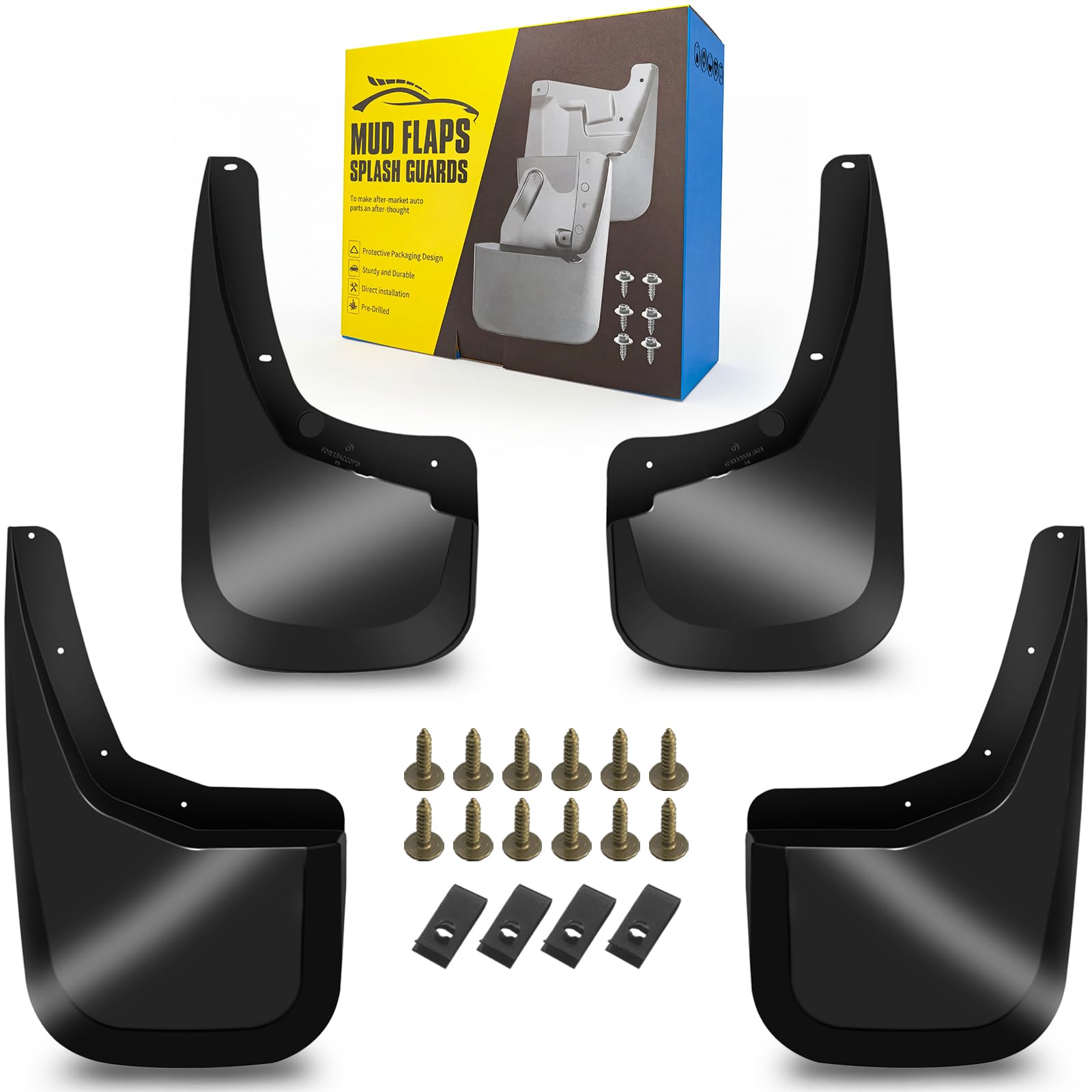 Mud Flaps Fit for 2007-2014 Chevy Silverado 1500/2500 HD/3500/3500 HD -Fit The Models with Single Rear Wheels, Dedicated Mudguard for Four Seasons Universal Protection, Front/Rear