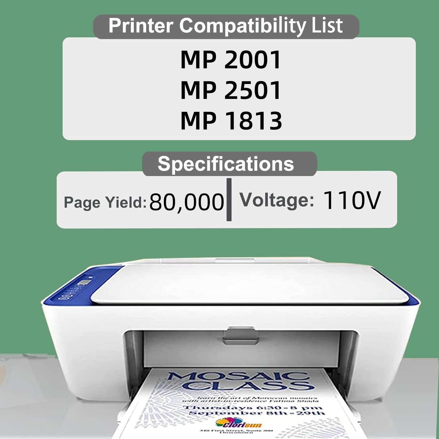 JUNTINE D1584007 D1584003 Fuser Unit Replacement for Ricoh D1584007 D1584003 Fuser Unit Compatible with Ricoh MP 2001 2501 1813 Printers(110V-80K)