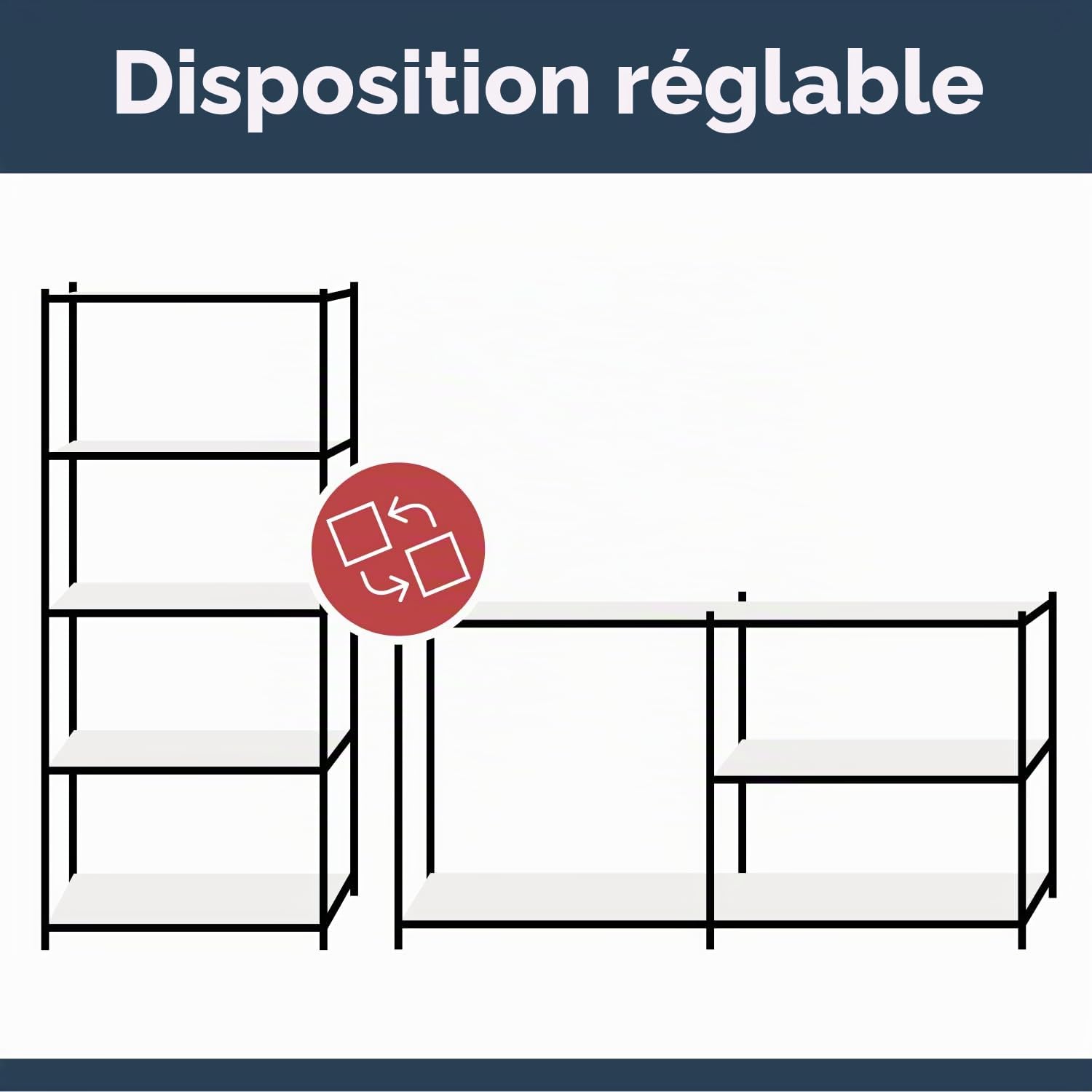 Rangement Garage: 180 cm x 120 cm x 45 cm | Galvanisé - 5 Niveaux | 175 kg par Tablette (Capacité Totale de 875 kg) | Garantie de 5 Ans