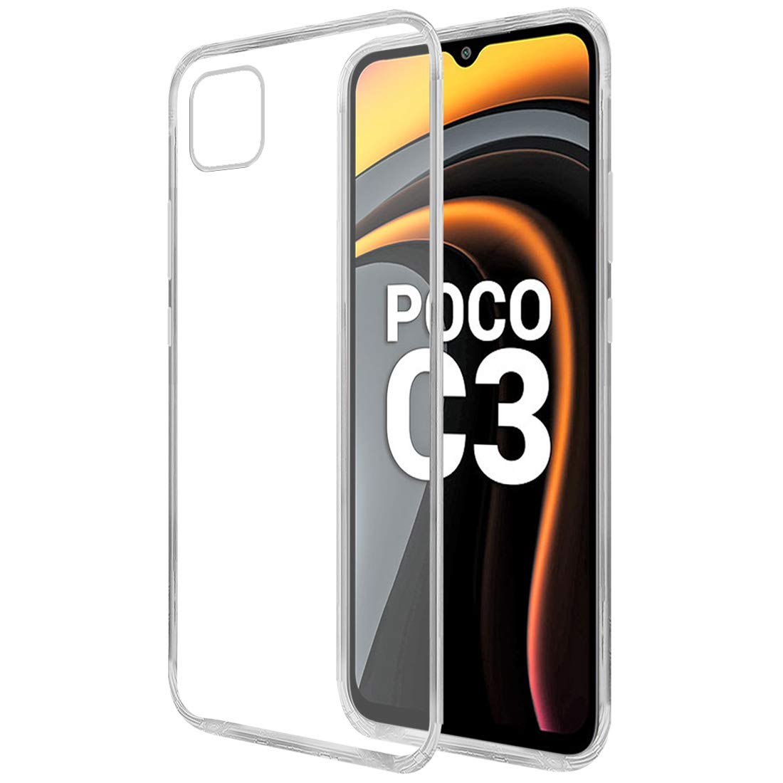 Amazon Brand - Solimo Mobile Cover for Mi Poco C3 (Soft & Shockproof Back Case with inbuilt Cushioned Edges), Transparent (B08PFTNGWC) Amazon Price History, Amazon Price Tracker