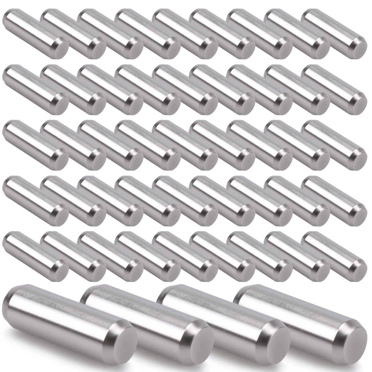 Innfeeltech 50 Pcs 4mm*8mm Dowel Pins Shelf Support Pegs, 304ss Cylindrical Support Pins for Shelf and Cabinet