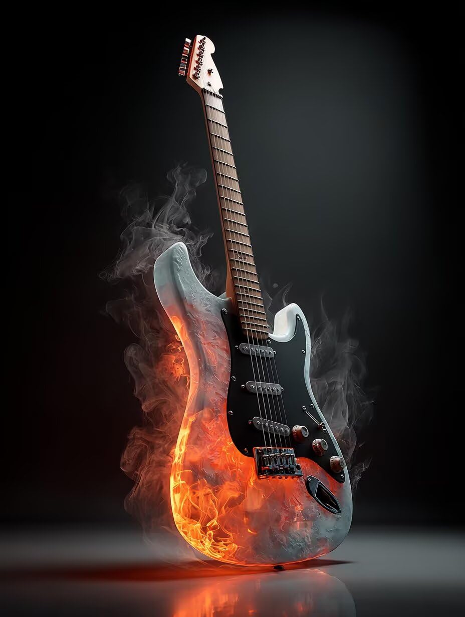 Flamme malowanie według liczb, dla dorosłych, malowanie według liczb, gitara dla dzieci, DIY, zestaw na płótnie, malowanie według liczb, pędzlem i farbą akrylową, prezenty, dekoracja jesienna, 90 x