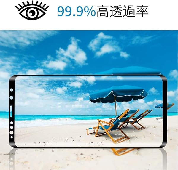 【2枚】対応 For ギャラクシーS9 Plus SC-03K SCV39 ガラスフィルム SC-03K フィルム SCV39 液晶保護フィルム 3D曲面 硬度9H 撥油性 耐指紋 飛散防止処理 全面保護 For Galaxy S9 Plus SC-03K SCV39 フィルム 強化ガラス (ブラック) - 4