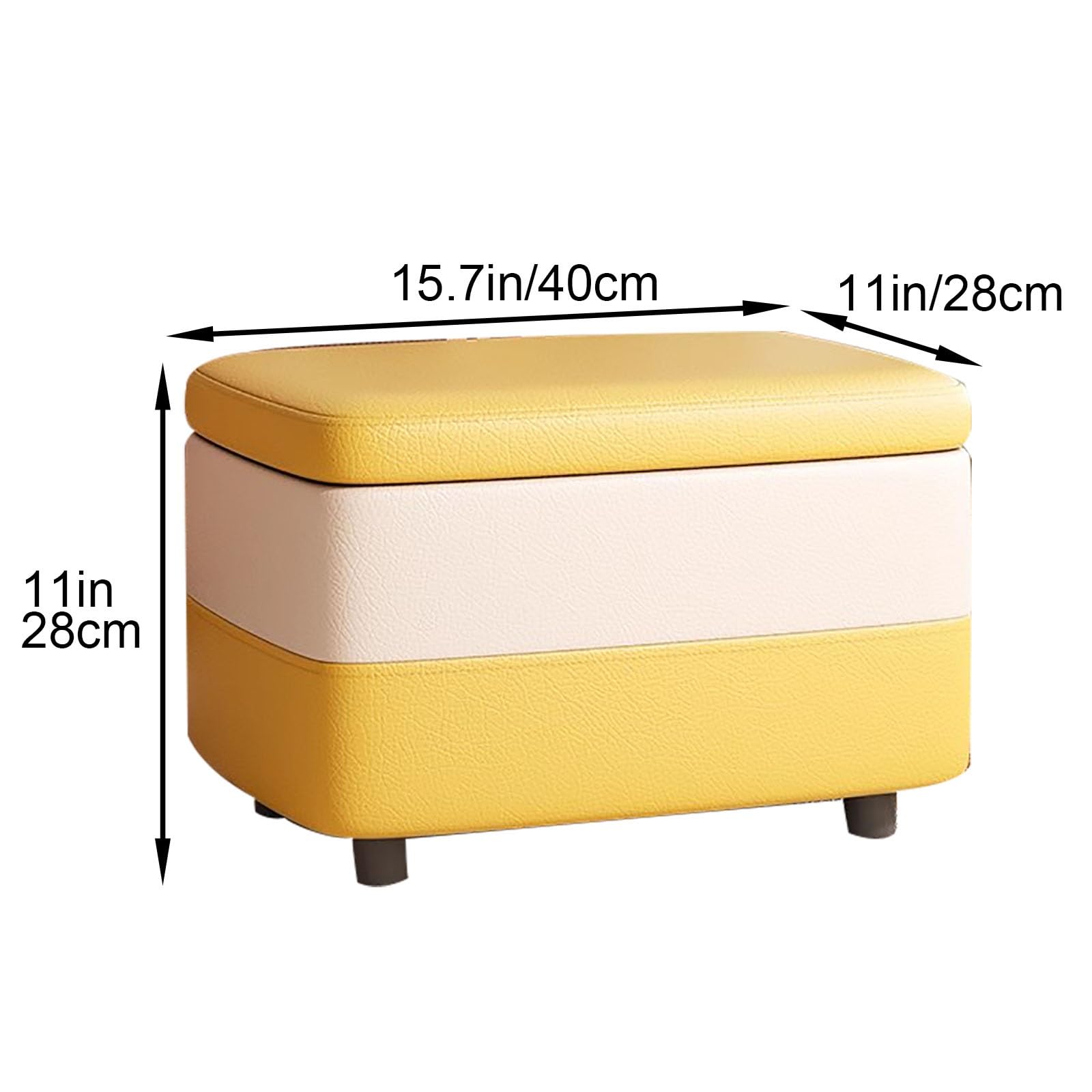 Sitzbank mit Stauraum, Ottomane mit Stauraum, 40 cm Eingangsbank, Trägt 90 kg, für Wohnzimmer, Schlafzimmer, Eingangsbereich(Brown)