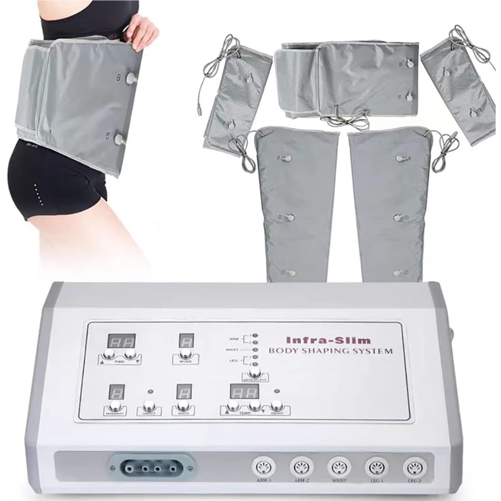 Macchina per Il Drenaggio Linfatico Professionale, Pressione dell'Aria Gambe Vita Braccia Massaggio Disintossicante Bellezza Corpo Scolpire Strumento Dimagrante, Indumenti per Sauna Sudorazione