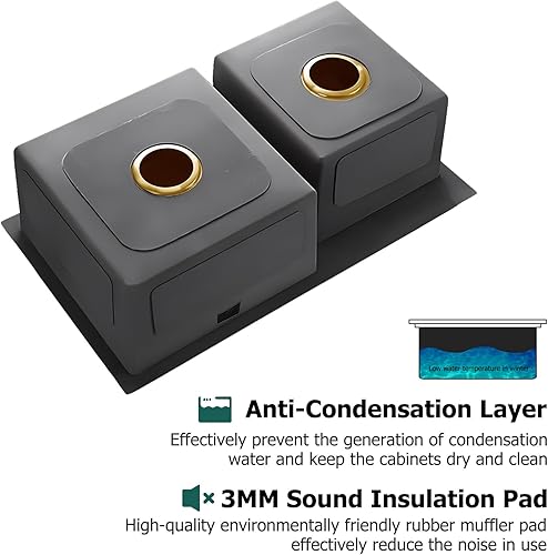 Miniatura 27 de Fregadero de cocina de bar de 21.6 x 15.7 pulgadas, acero inoxidable con grifo, fregadero de caravana, lavabo con tapón de colador de drenaje