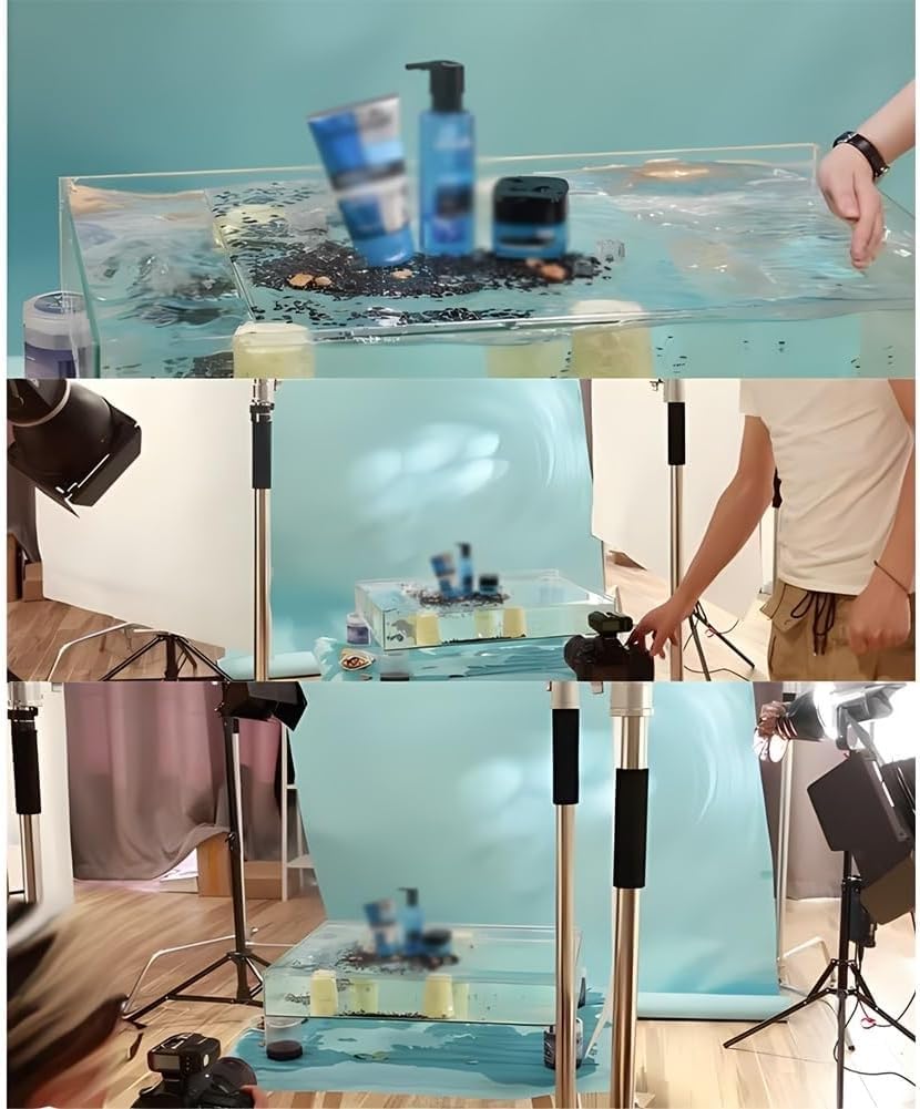 Depósito de agua para fotografía dinámica, Tamaños múltiples de acrílico del claro la bandeja tiroteo tanque agua gabinete exhibición(40x50x10cm/15.7x19.7x4in)