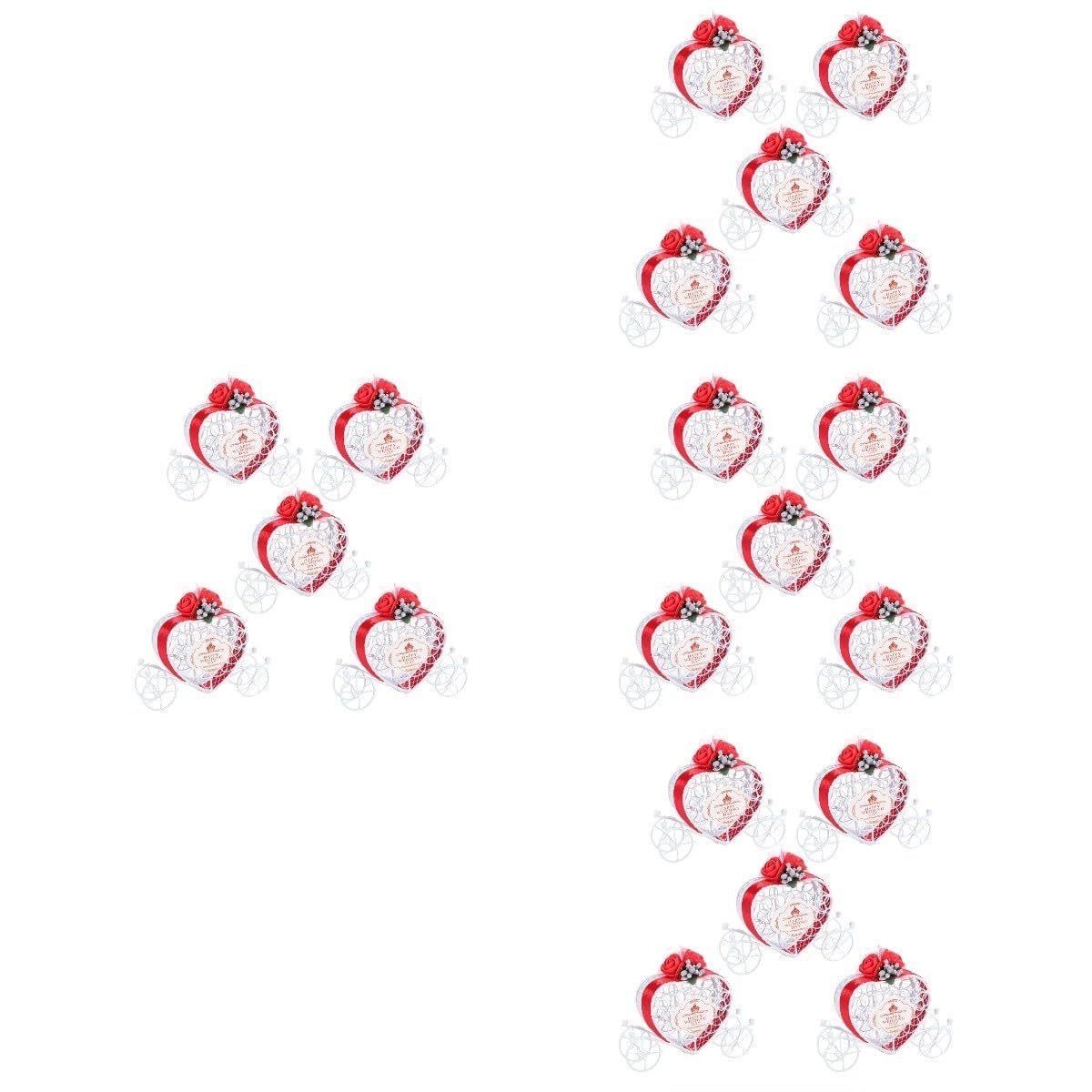 SEWACC 20 Piezas Cajas De Cajas Claras De Dulces Favores De Fiesta De Palomitas De Maíz De Dulces En Forma De Corazón Pequeño Contenedor De Dulces Rojo