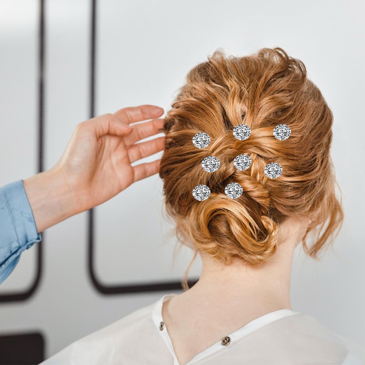 48 Pieces Gems Rhinestone Crystal Pearl Twisters Spiral Set for Women Silver Diamond Hair Pins Gems Coil Pearl Hair Clips for Wedding Prom Party and Special Occasion with Clear Container - Image 3