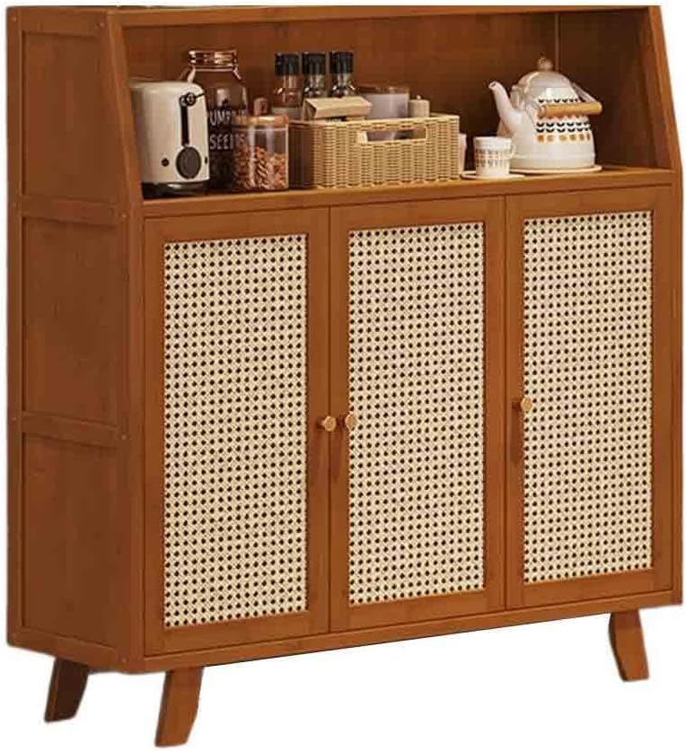 Buffet Cabinet Retro-Style Kitchen Sideboard Living Room Storage Unit Three Doors with Compartments Kitchen Cabinet