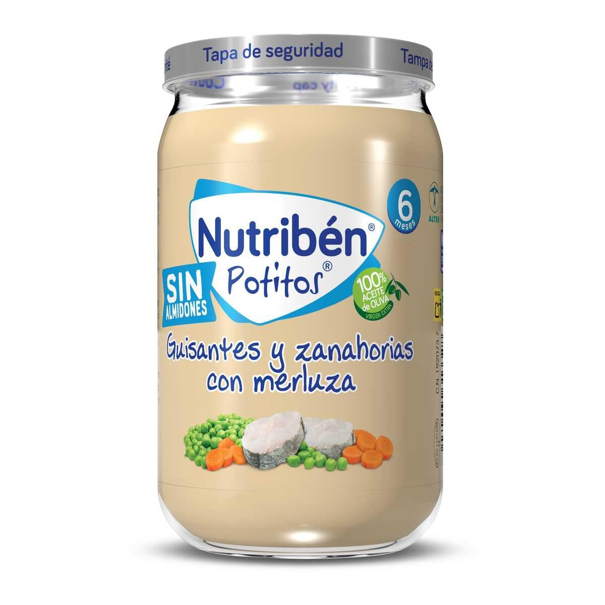 Nutribén Pack 24 Potitos variados Arroz con Pollo Menestra Verdura con Pollo y Ternera Guisantes zanahorias merluza Frutas Variadas 6 Meses 24x235gr