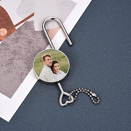 JOVIVI Lucchetto d'Amore per Coppia con Foto