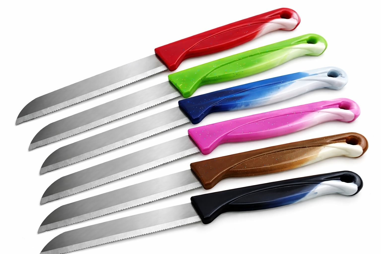 SMHLINE® Obstmesser Schälmesser Gemüsemesser Allzweckmesser 200x Bunt Edelstahl Messer rostfrei Küchenmesser Tafelbesteck Messerset Alltagsmesser