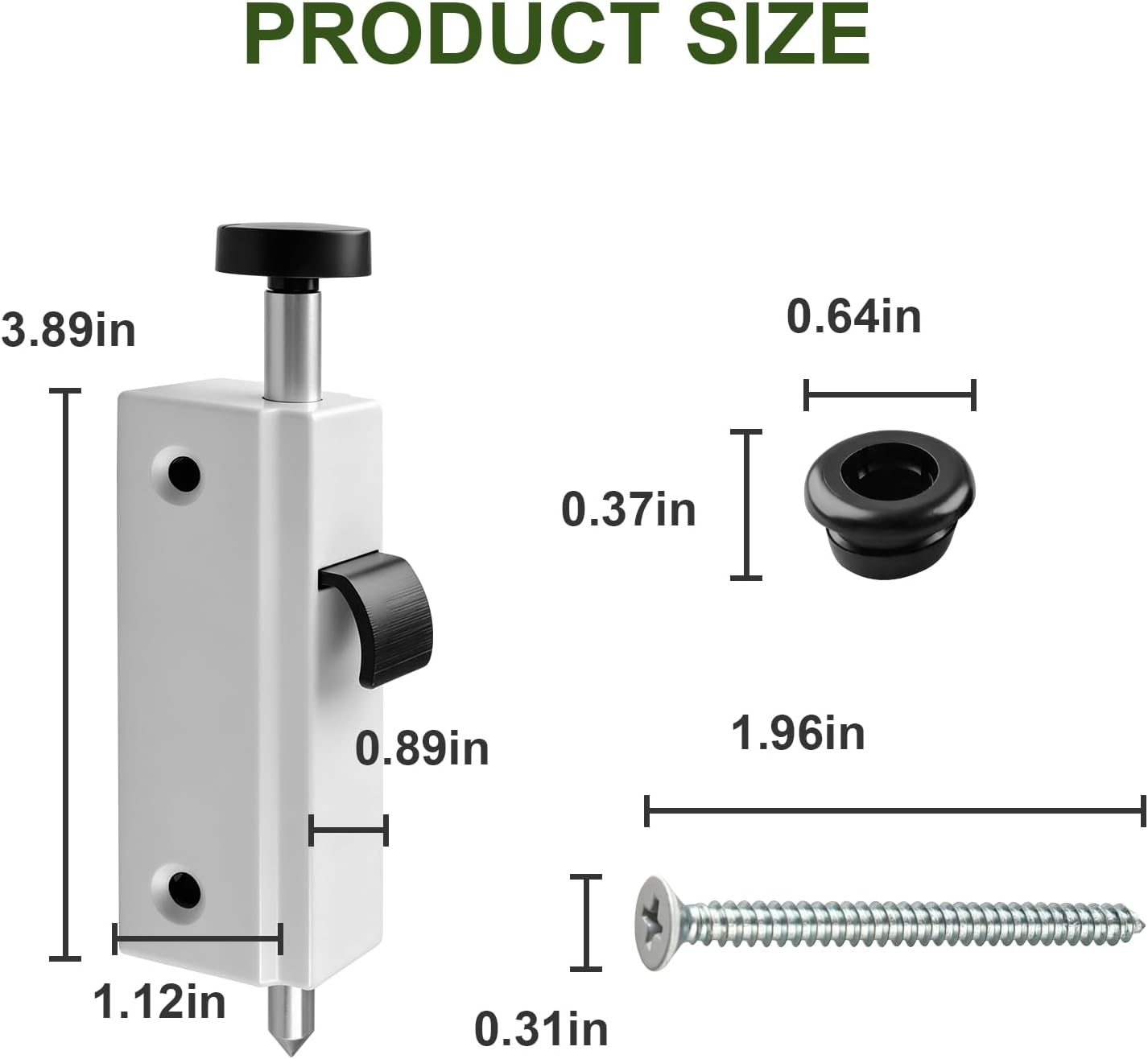 1997301 Auxiliary Security Lock, Foot Latch Fit for Andersen Gliding Patio Door (1978 to Present), White Finish