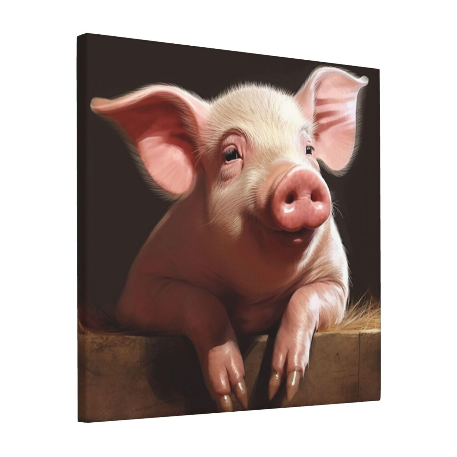 KLOPH Smiling Canvas Wall Art for Living Room 12"x12" Modern Artwork Painting for Bathroom Hanging Canvas Prints Aesthetic Wallart for Bedroom Kitchen Office Wall Decor
