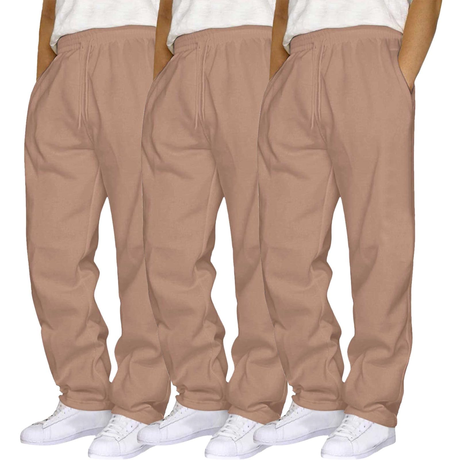 Pantalones Deportivos Hombre Suelto Holgado con Cintura Elástica Y Puños Ajustables Cómodos para Escuela Trabajo Informal Paseos Al Aire Libre Y Descanso