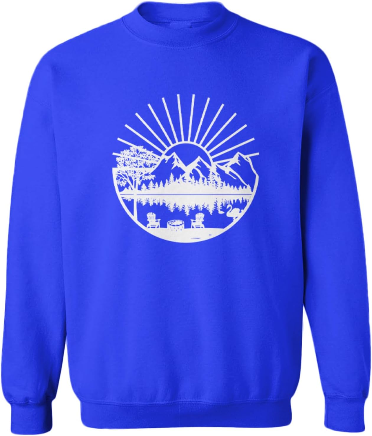 Tcombo Scenic Mountains & Lawn Chairs - Hiking Toddler Fleece Crewneck Sweater