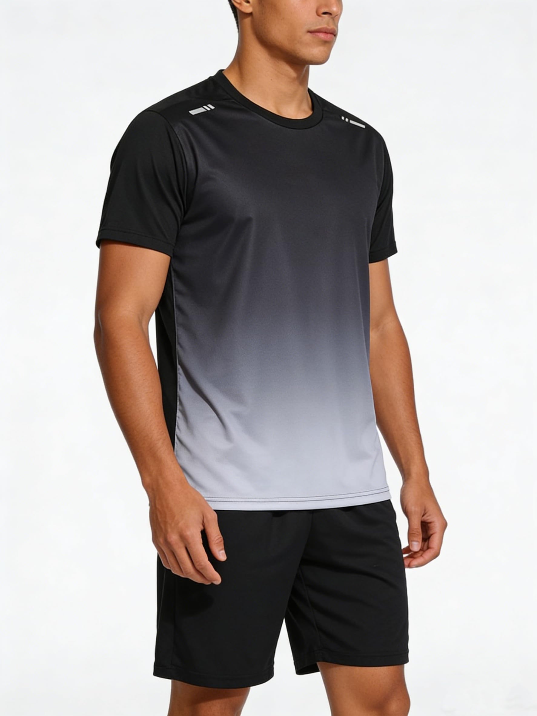 Chándal deportivo transpirable para hombre, camisetas de manga corta y pantalones cortos, conjuntos de entrenamiento atléticos para correr y gimnasio