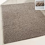 Flauschiger Teppich Langflor Hochflor Shaggy Teppiche Modern Wohnzimmer Flokati Einfarbig Uni | verschiedene Maße | Kinderzimmer & Jugendzimmer geeignet | Schadstofffrei (Braun, 200 x 280 cm)