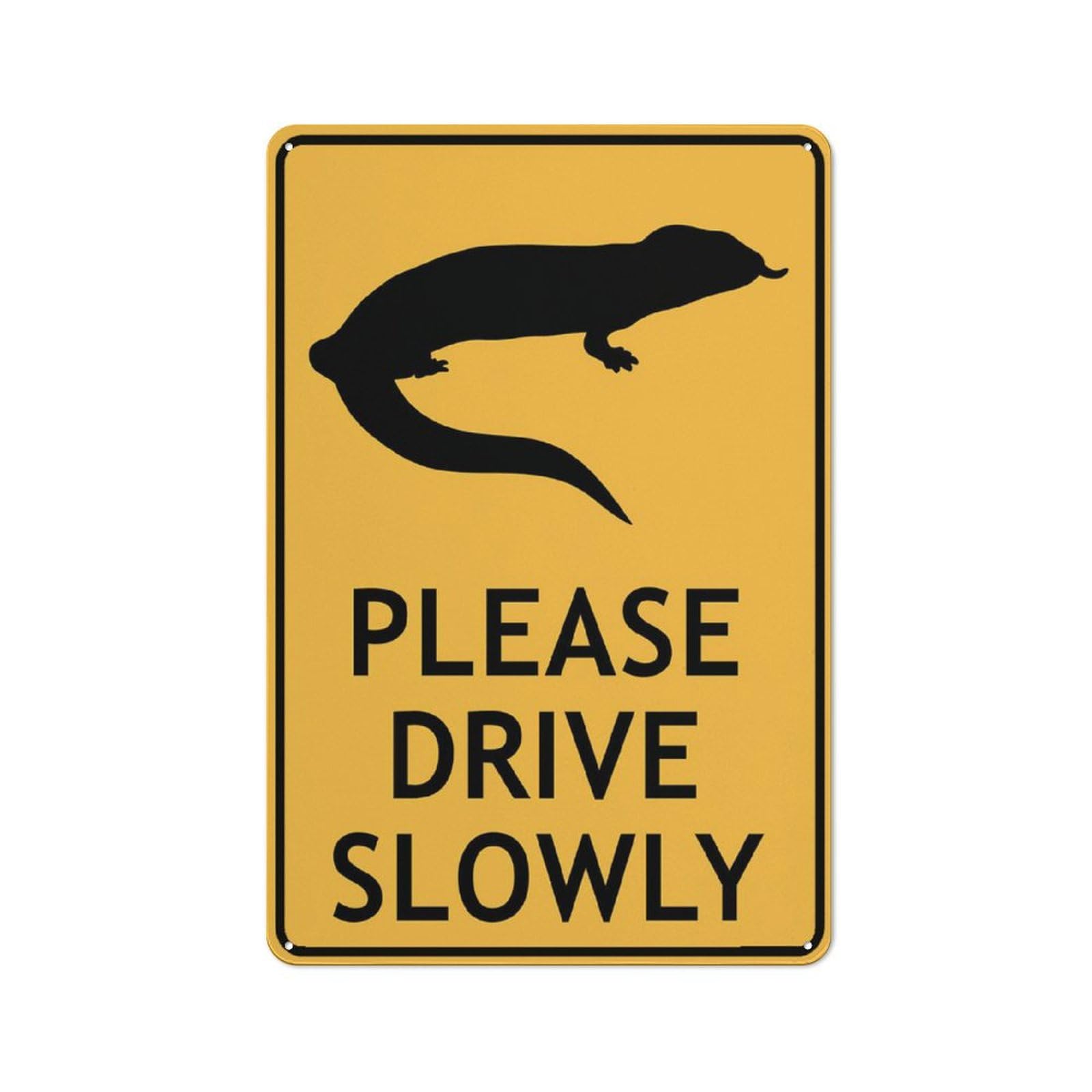 Blue Tongue Lizard Please Drive Slowly Sign Metal Signs 12X8 Inch Rust Free Aluminum,Uv Ink Printing,Durable/Weatherproof Outdoor For Home