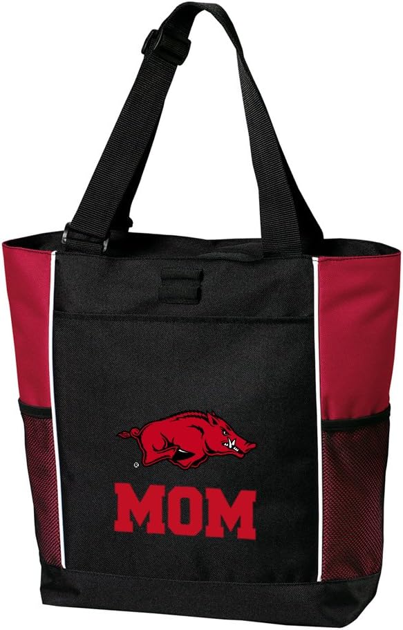 Broad Bay University of Arkansas Mom Tote Bags Red Arkansas Razorbacks Parent Totes for Beach or Travel