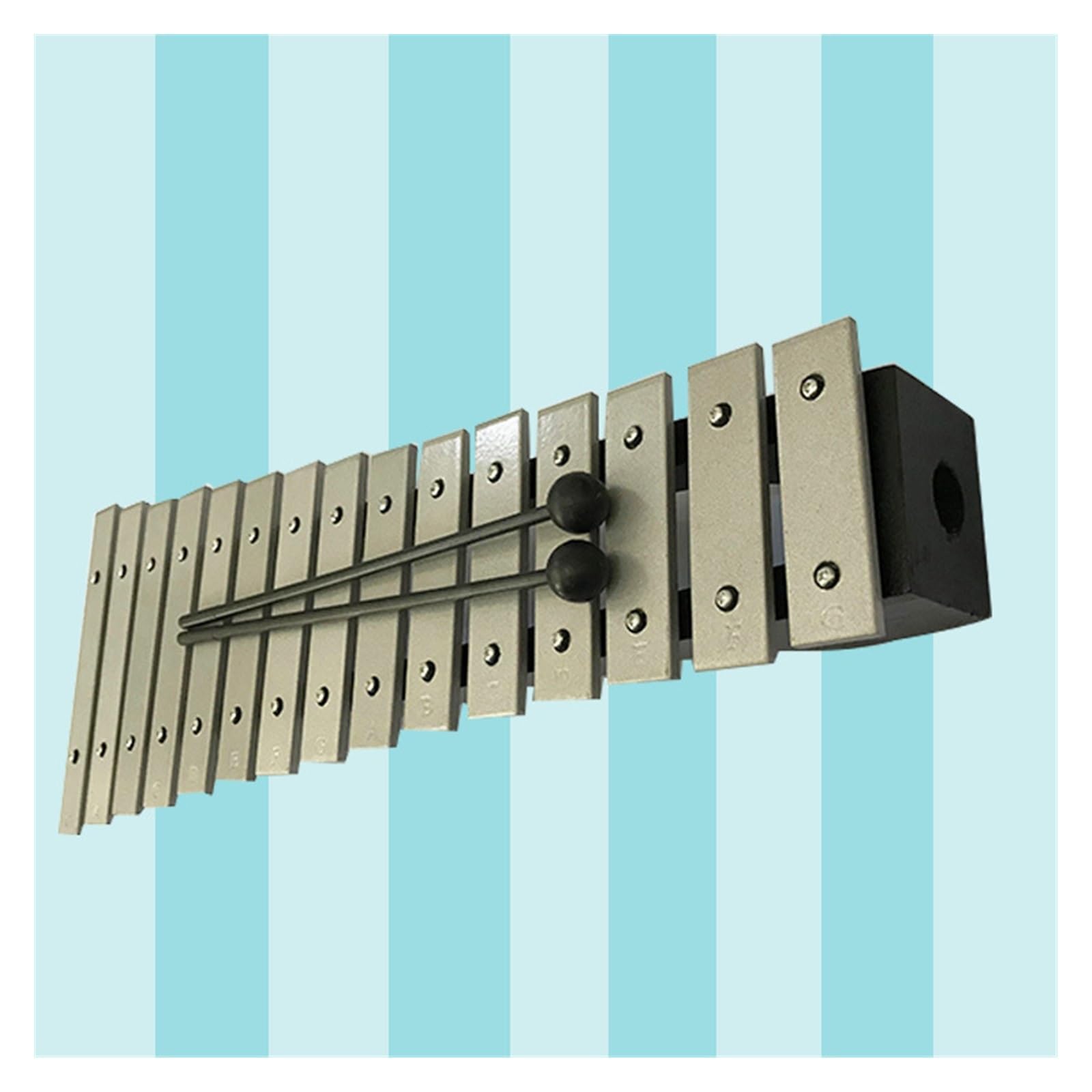 xilofono ​Legno Strumento Carillon con Piastra in Alluminio A 15 Toni Adatto A Strumenti A Percussione per Principianti E Studenti (Color : Silver)