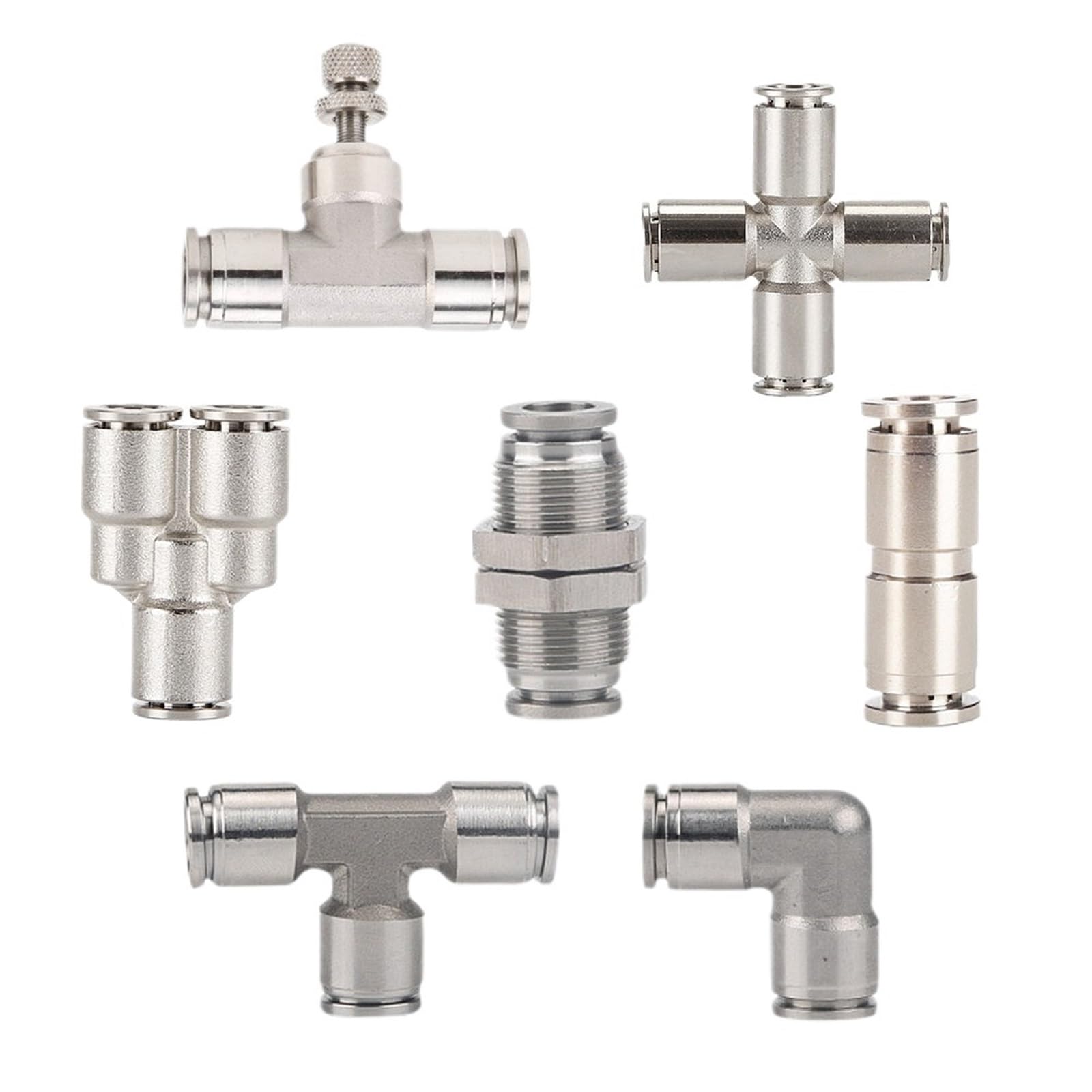 1 pz PY PZA SA PM 304 raccordo rapido pneumatico in metallo in acciaio inox 4 6 8 10 12 14 16 mm connettore for tubo flessibile 'aria a pressione(PM,14mm)