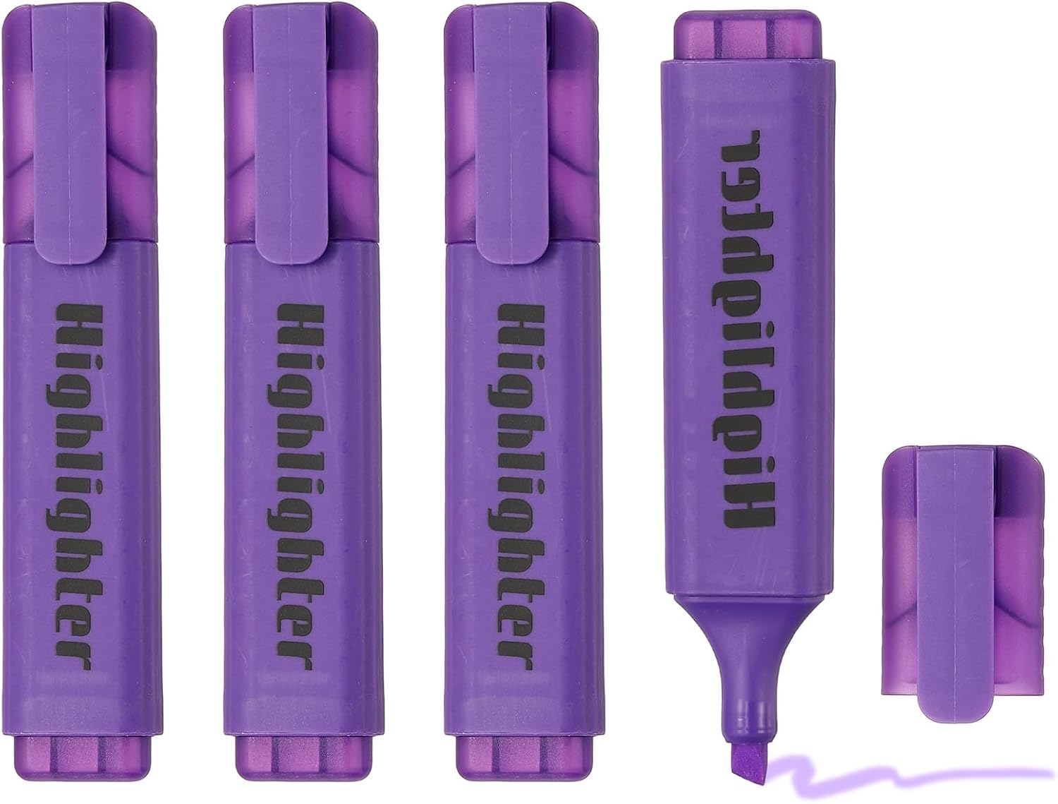 PATIKIL Cute Highlighters, 4 Pack no Bleeding High Lighters Colored Marker Pens Large Capacity Big Bulk Pastel for Office Supplies Books Journal Studying DIY Home, H5713 Purple