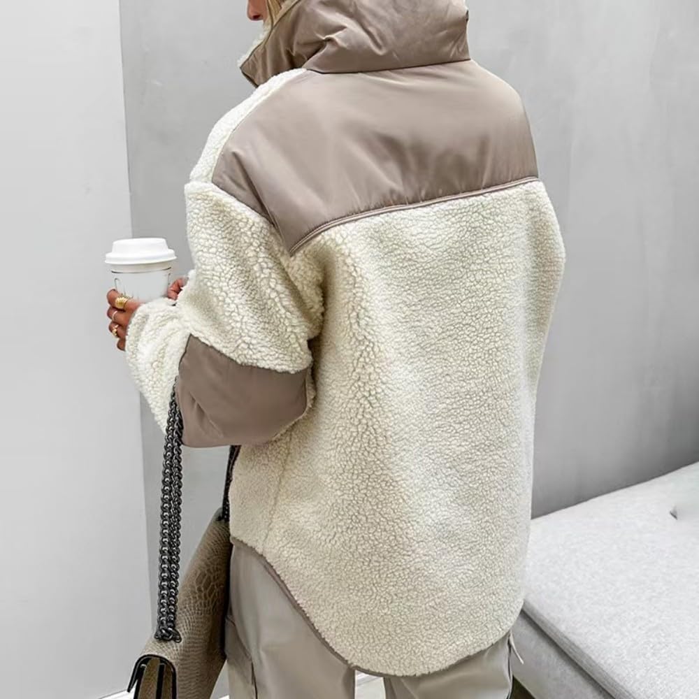 JCVBN - Sudadera de felpa suelta con cuello alto para mujer, ropa de forro polar de moda para otoño e invierno