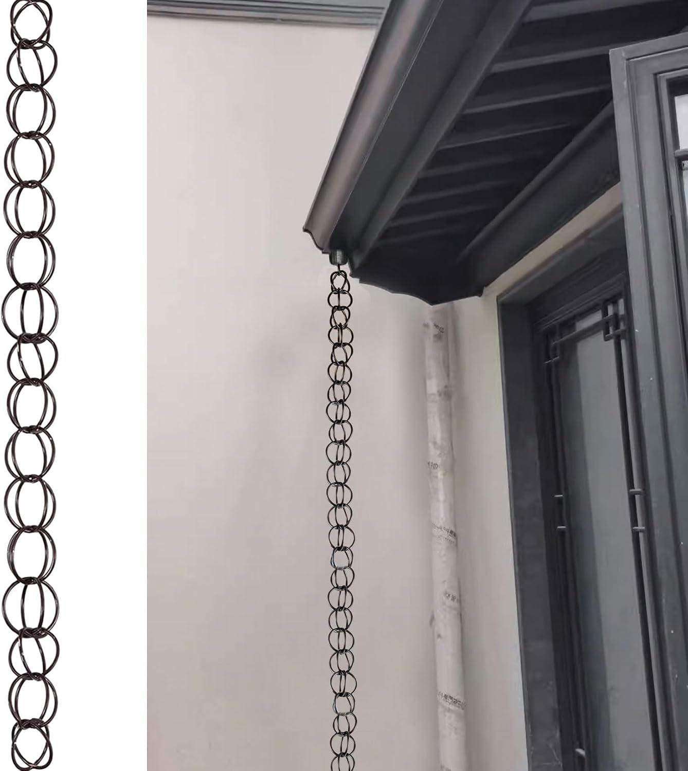 Japanese rain chain the best rain drain chain for heavy rain chain downpipe for the porch of the gazebo rainwater collection chain for garden and yard replacement of the drain pipe 2.6 m 8.6 ft