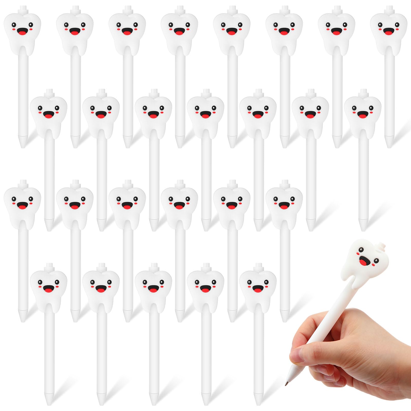 Spakon 30 Pcs Christmas Dental Assistant Gifts Dentist Tooth Decorative Pens Bulk Appreciation Gift for Dental Students Nurse Doctor Medical Staffs