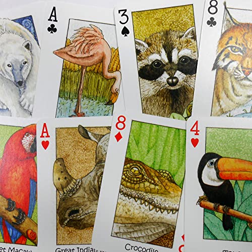 Wild! Deck Of Playing Cards - Features Wild Animal Artwork By Peter Wood With A Unique Seek-N-Find Feature Where You Find Hidden Images #TOP7
