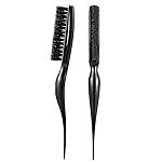 Frienda 2 Pieces Teasing Hair Brush Boar Bristle Brush Comb for Women Salon Boar Nylon Bristle Beauty Styling Slick Back Backcombing Tool(Black)