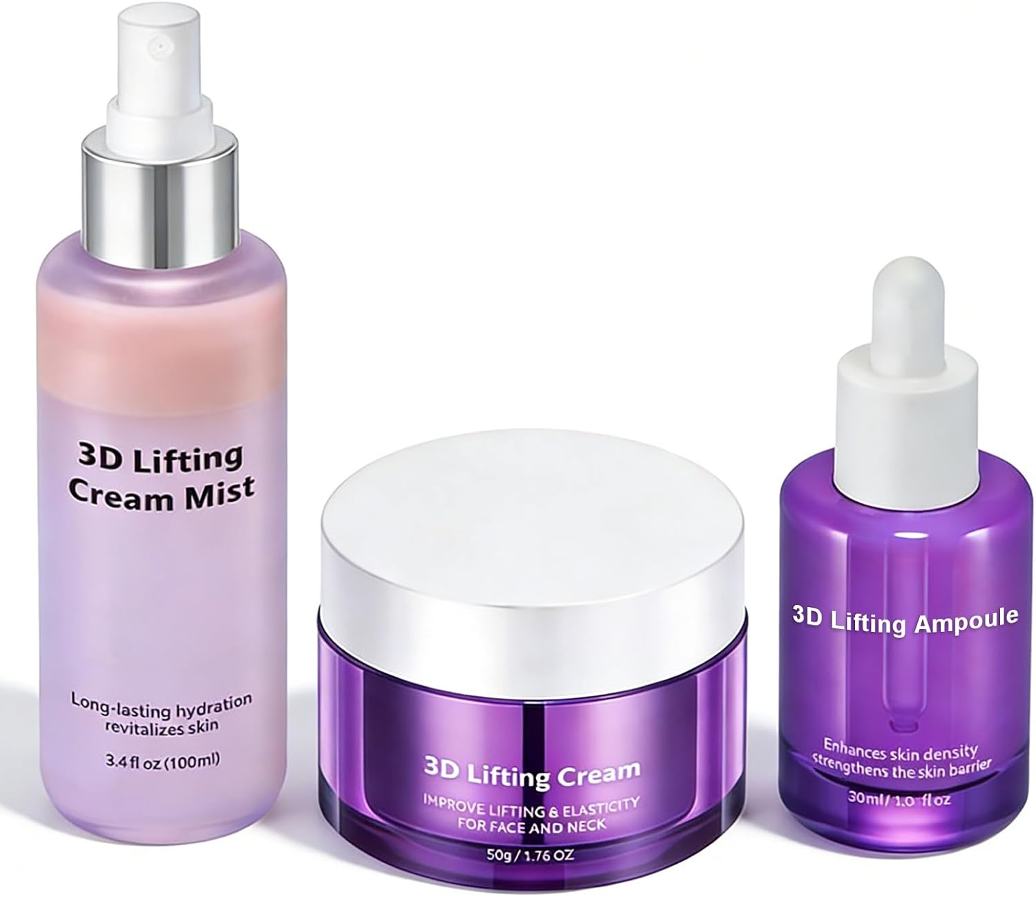 3D Lifting Skin Care Sets & Kits | Night Cream For Women Anti Aging, Ampoule & Hydrating Face Mist | Pamper Gifts For Women, Korean Skincare Set For Firming & Hydration | Skincare Gift Set For Women