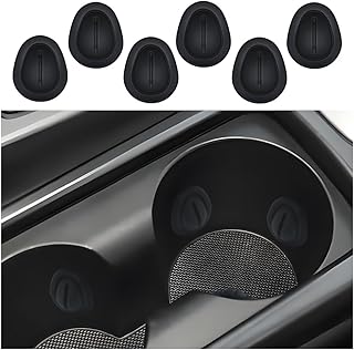 6PCS Car Cup Position Limiter,Silicone Car Cup Holder Insert with Self-Adhesive,Universal Interior Car Accessories Anti Shake Cup Coaster for Stabilizing Bottle Fits Car Truck SUV (Black)