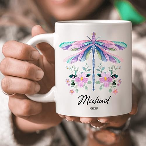 Vista 17 de CUBICER Taza de café de cerámica blanca personalizada, diseño de búho, tazas con nombre personalizado, divertidos regalos de cumpleaños para Búho