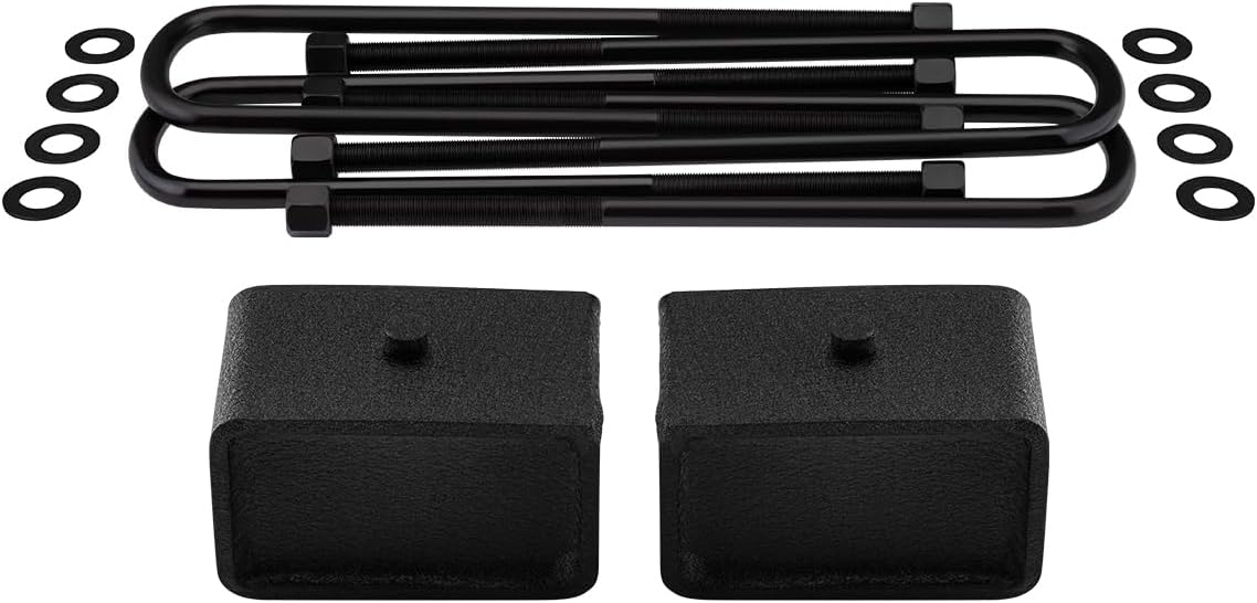 Supreme Suspensions - 2" Rear Leveling Kit For 2017-2023 Ford F250 F350 Super Duty 2WD 4WD - High-Strength Steel Lift Blocks with Heavy-Duty 5/8" U-Bolts Rear Suspension Lift Kit