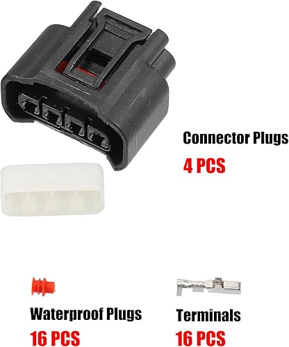 Miniatura 5 de X AUTOHAUX Juego de 4 pines No.9098011885 Adaptador de conector de bobina de encendido Kit de clip de enchufe de repuesto para Scion XB 2004-2006