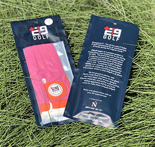 E9 Golf Tour Performance Leather Golf Glove– Premium Gloves For Women – Original White, Pink And Orange Design – Ultra Soft Leather – Breathable And Comfortable - Small Left #TOP1