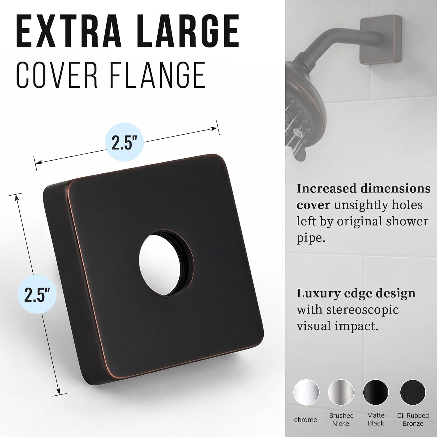 G-Promise All Metal 6-Inch Shower Arm with Flange (Oil Rubbed Bronze) image 3