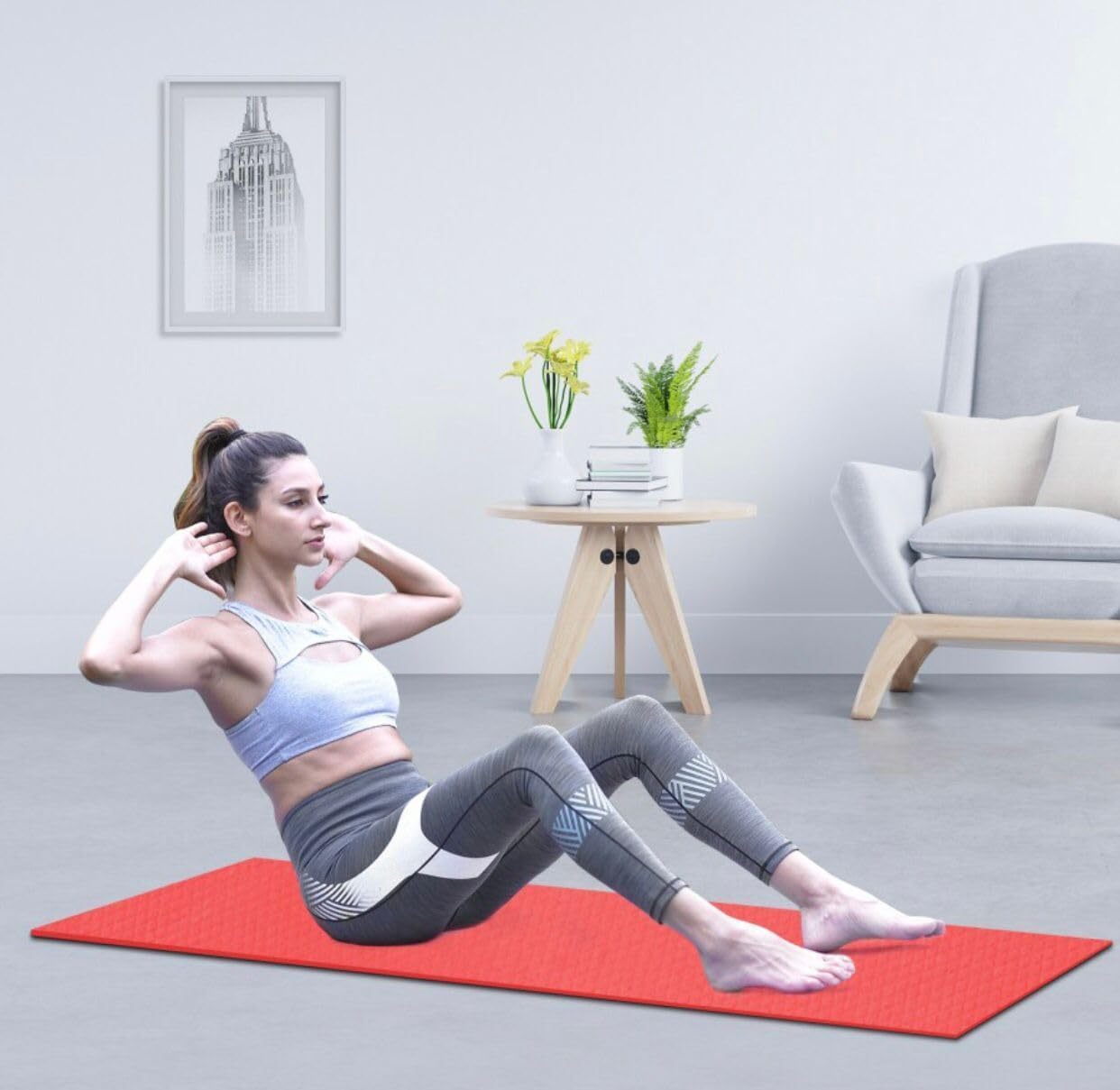 Extra Thick Yoga and Exercise Mat, Rubber (2X6 FT, RED) (B0CVF5HD9N) Amazon Price History, Amazon Price Tracker