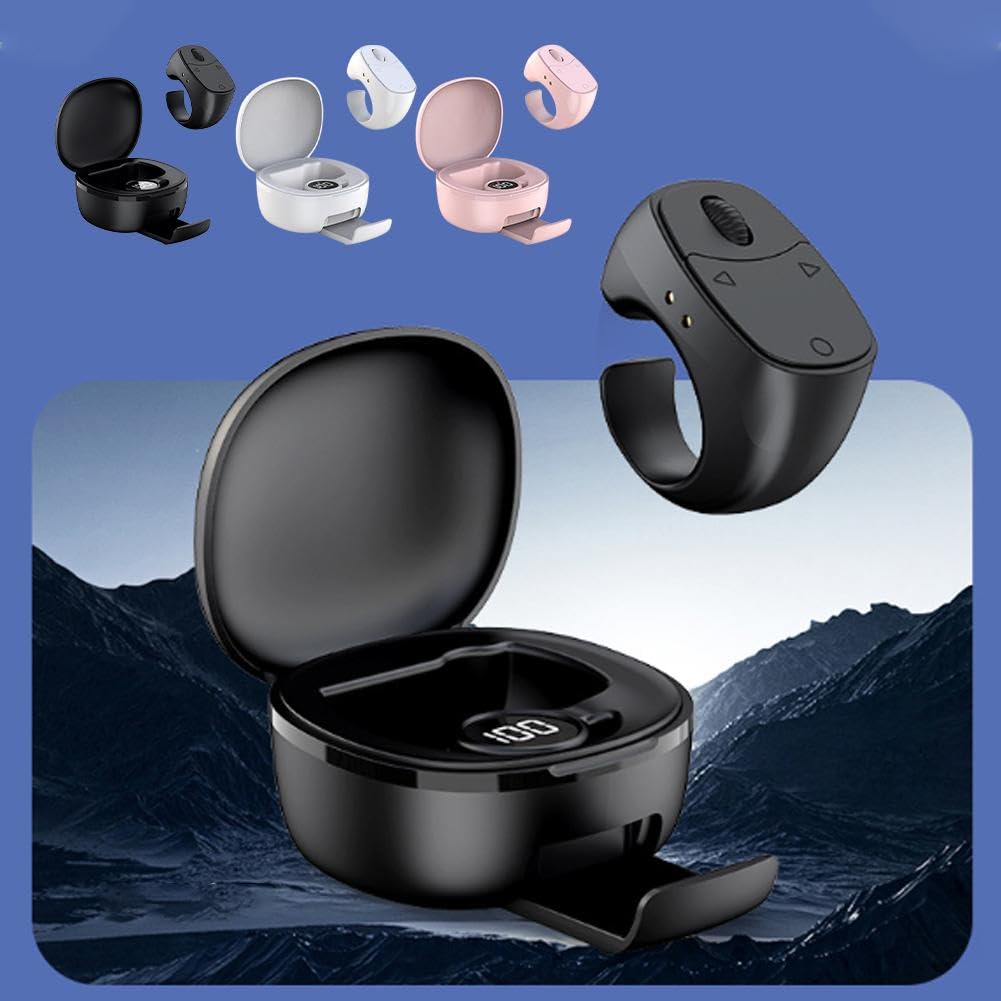 Bague de télécommande Bluetooth sans fil – Anneau de défilement et clic pour TikTok iPhone Android contrôleur vidéo télécommande caméra avec écran LED