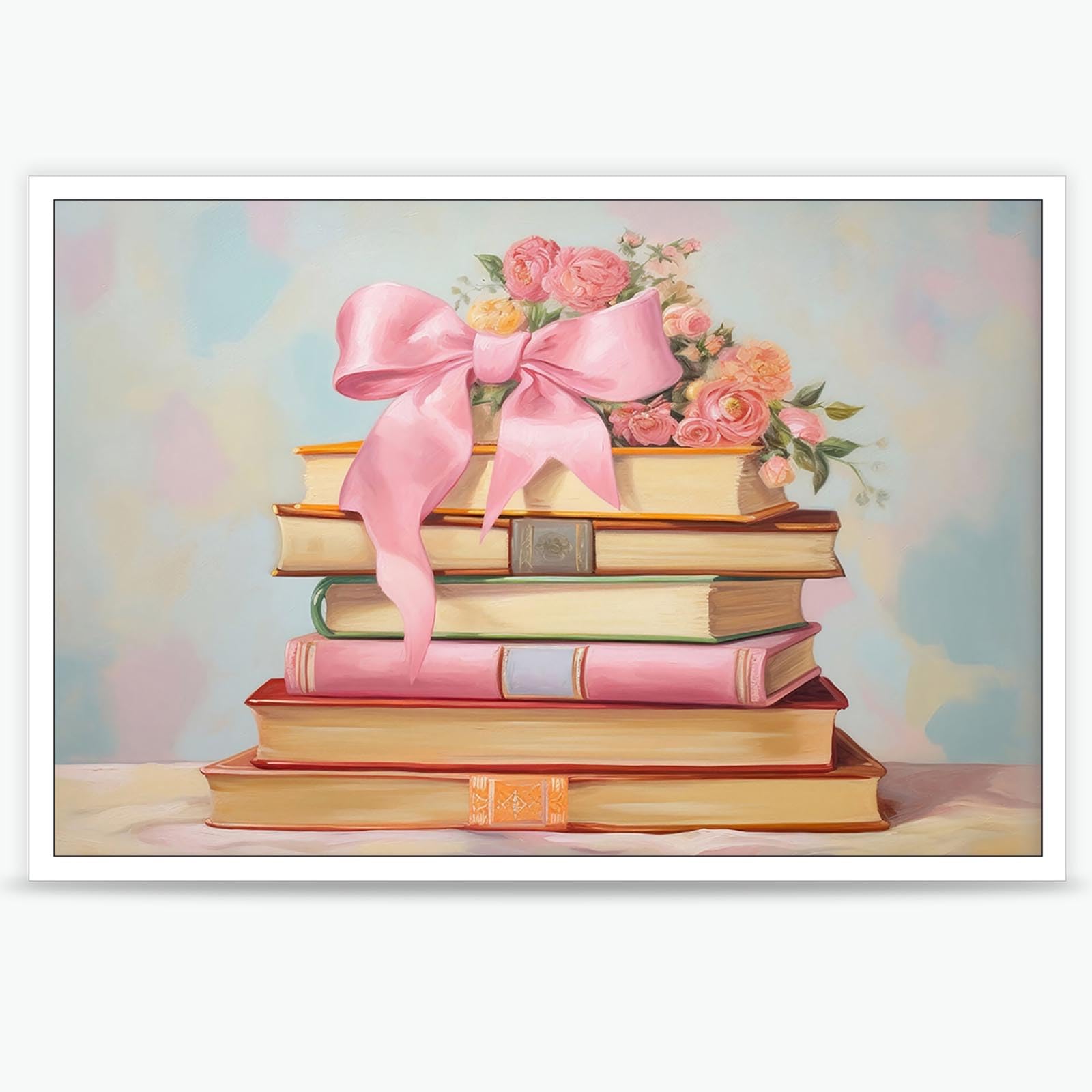 Amazon.com: Pnsoien Trendy Pink Bow And Books Posters Preppy Coquette ...