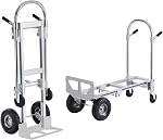 VEVOR Aluminum Hand Truck, 2 in 1, 800 lbs Load Capacity, Heavy Duty Industrial Convertible Folding Hand Truck and Dolly, Utility Cart Converts from Hand Truck to Platform Cart with Rubber Wheels