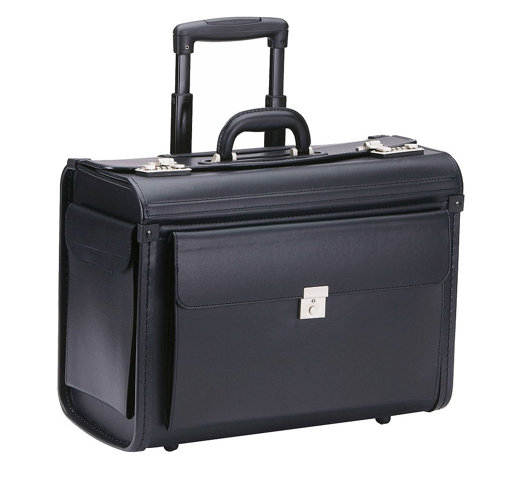 Trolley XL Pilotenkoffer Aktenkoffer schwarz