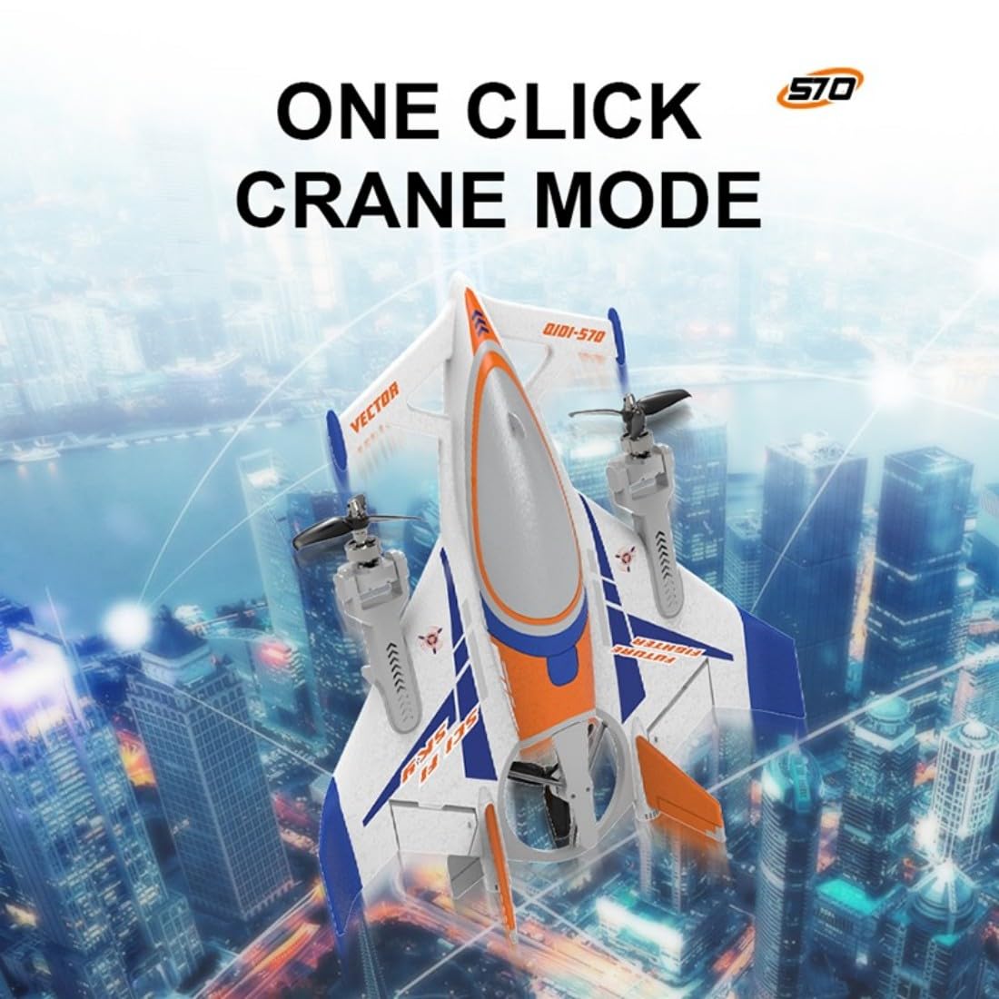 NULA 8-Kanal RC Flugzeug Mit Brushless Motoren, 2,4 GHz EPP-VTOL-Starrflügler Flugzeug Modell Für Senkrechtstart, Schwebeflug Und Vorwärtsflug, 6-Achsen-Gyro, RTR-Orange / 2 Akku
