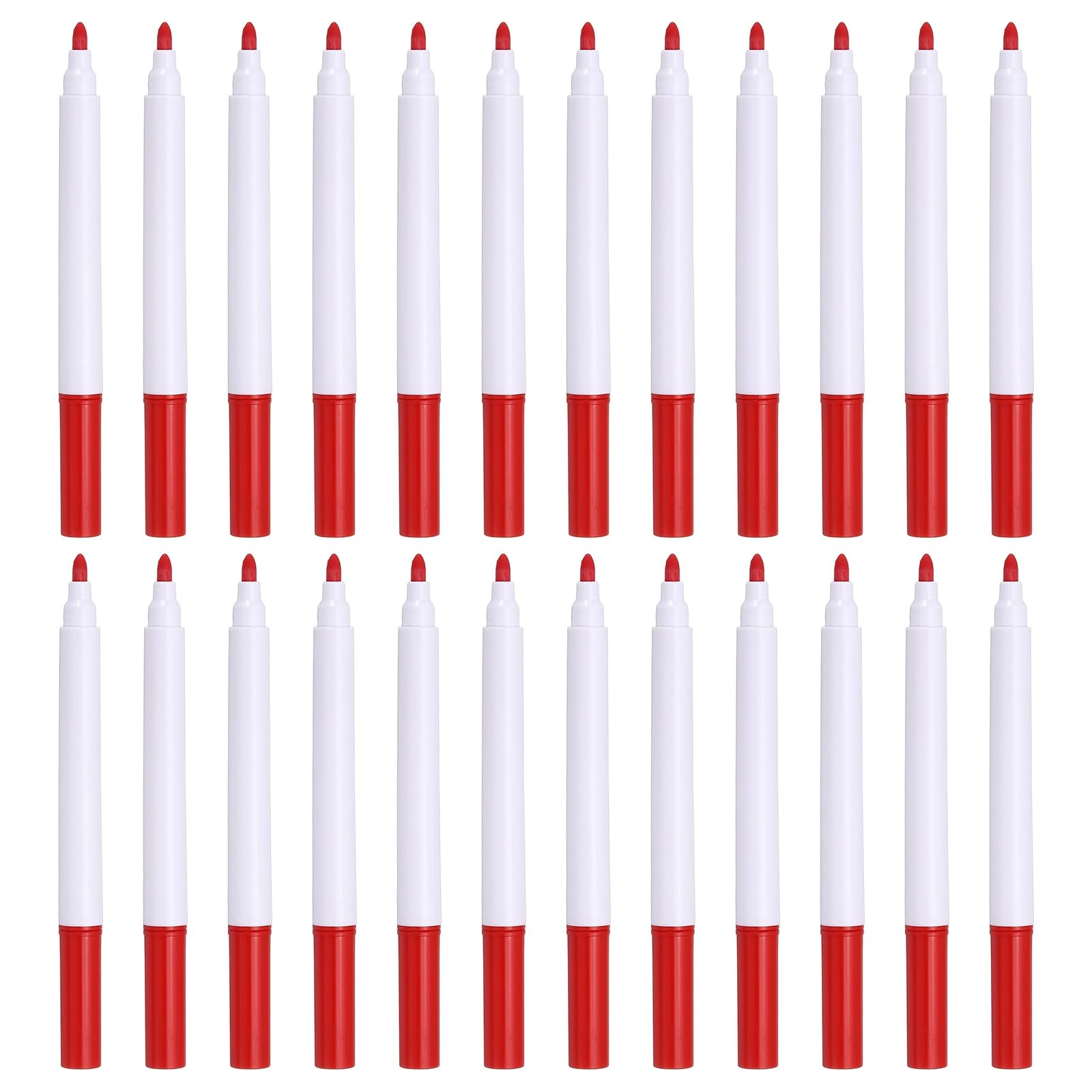 PATIKIL Liquid Chalk Markers, 24 Pcs Chalk Board Dry Wet Erase Pens Fine Tip Washable Window Marker Pens for Blackboard Home Kitchen Fridge Calendar Whiteboard Clear Glass, Red