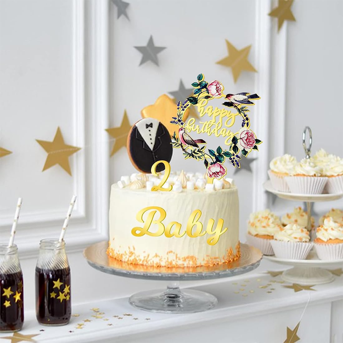 Número 0 9, Adorno De Acrílico Para Pastel De Cumpleaños De Aniversario