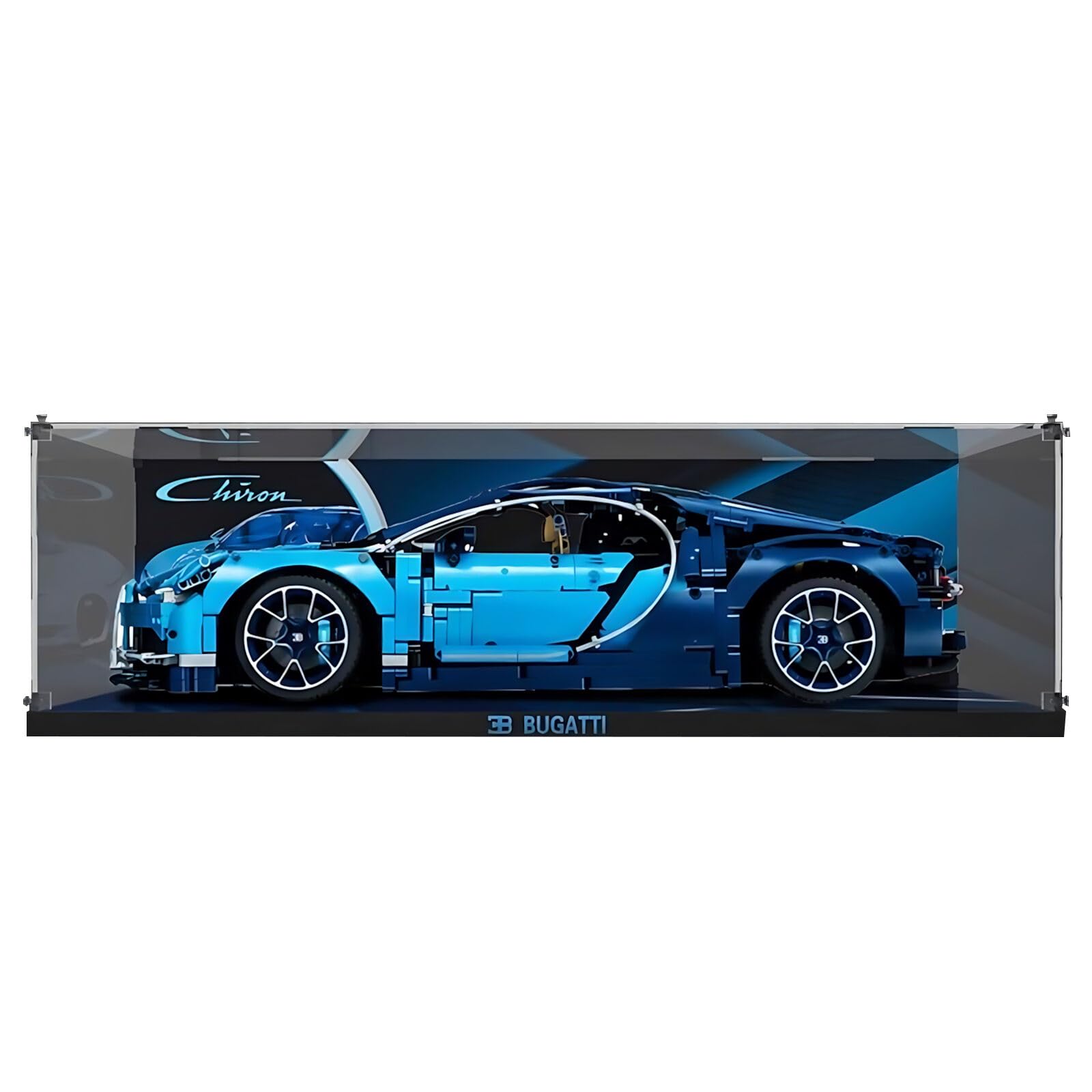 Vetrina In Acrilico Per Modello Bugatti LEGO 42083 – Espositore Antipolvere Con Base E Coperchio, Dimensioni 63,6x33,6x22 Cm, Protezione UV E Umidità